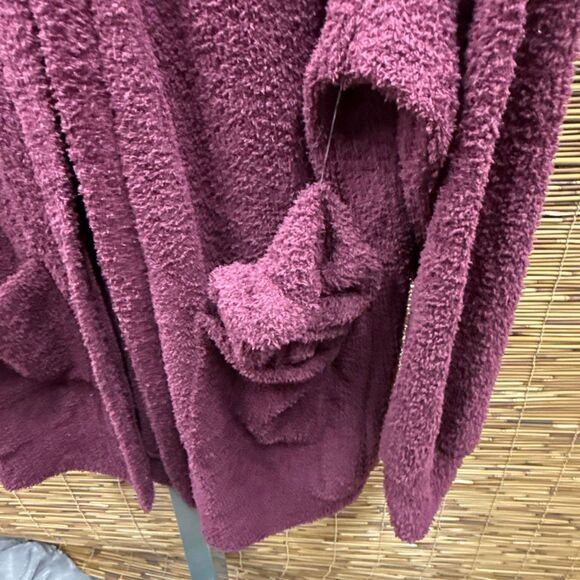 Steve Madden Women's Chenille Cardigan & Scrunchie Set - Zinfandel Size S - Picture 3 of 4